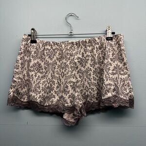 Set of Women’s Marilyn Monroe Gray Paisley Laced Hem Sleep Shorts and Tank PJs M